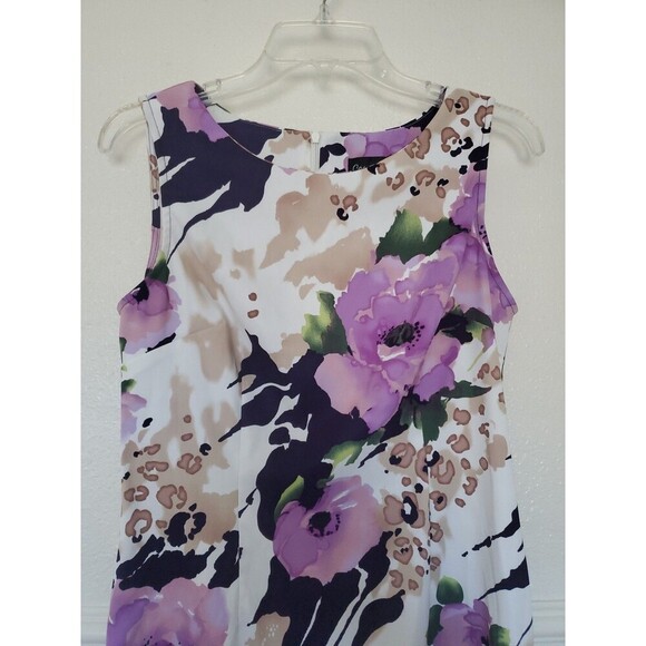 Connected Apparel Womens Floral Sleeveless Dress Size 10 P Colorful Purple - Picture 2 of 15